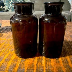 Amber Glass Vase Bottles